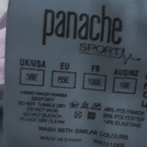 Panache Wired Lined Sports Bra 38E(DD) - Picture 6 of 7